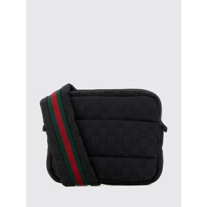 Gucci Men Gucci Gg Motif Quilted Nylon Crossbody Bag With Logo Strap
